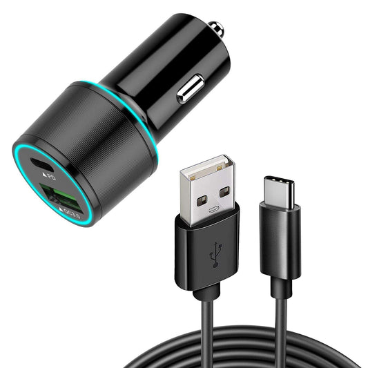 image of Quick Car Charger 36W 2-Port USB Cable Type-C PD  Power Adapter  - BFL91 1336-1