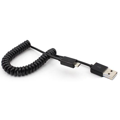 USB Cable Coiled MicroUSB Charger Cord Power  - BFK09 275-4