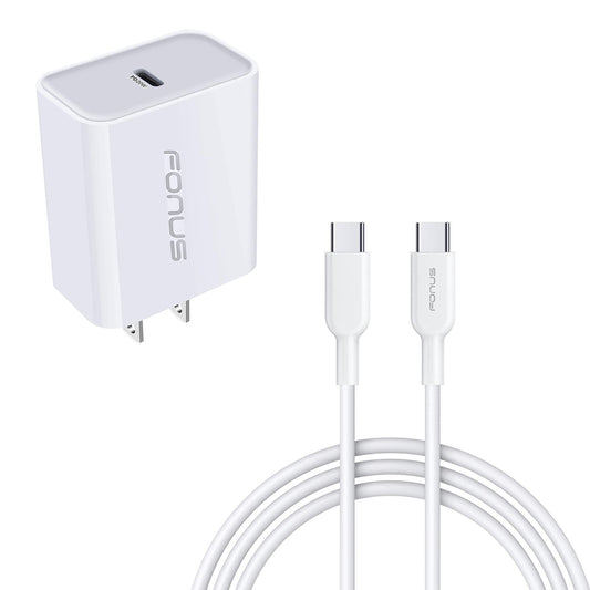 image of 20W PD Home Charger Fast Type-C 6ft Long Cable Quick Power Adapter  - BFA77 1515-1