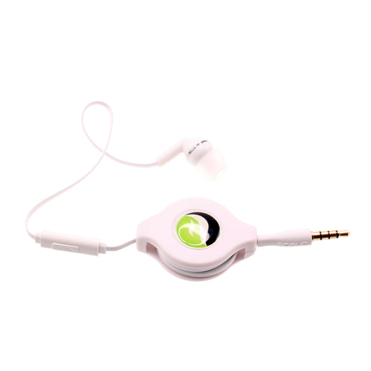 image of Retractable Mono Earphone Headphone 3.5mm w Mic Headset Handsfree Earbud  - BFS09 437-1