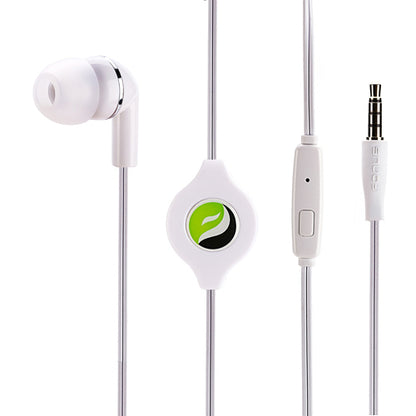 Retractable Mono Earphone Headphone 3.5mm w Mic Headset Handsfree Earbud  - BFS09 437-2