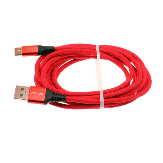 image of Red 6ft USB-C Cable Type-C Charger Cord Power Wire Long  - BFK59 1414-1