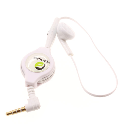 image of Retractable Mono Earphone Headphone 3.5mm w Mic Headset Handsfree Earbud  - BFJ79 383-1