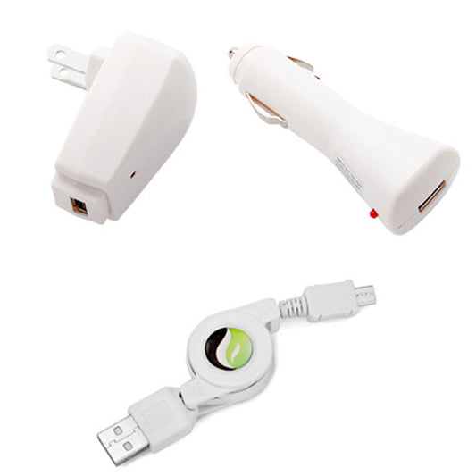 image of Car Home Charger USB Cable Retractable MicroUSB Power Adapter  - BFB32 825-1