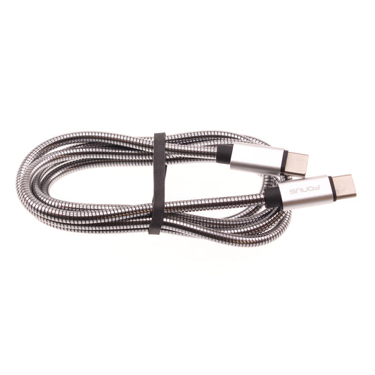 image of 3ft Metal PD Cable Type-C to USB-C Charger Cord Power Wire Sync  - BFE33 1475-1