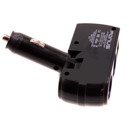 image of Car Charger Splitter DC Socket 2-Port USB Power Adapter Vehicle  - BFK65 705-1