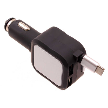 Car Charger Retractable 4.8Amp Type-C 2-Port USB Fast Charge  - BFM43 1064-1