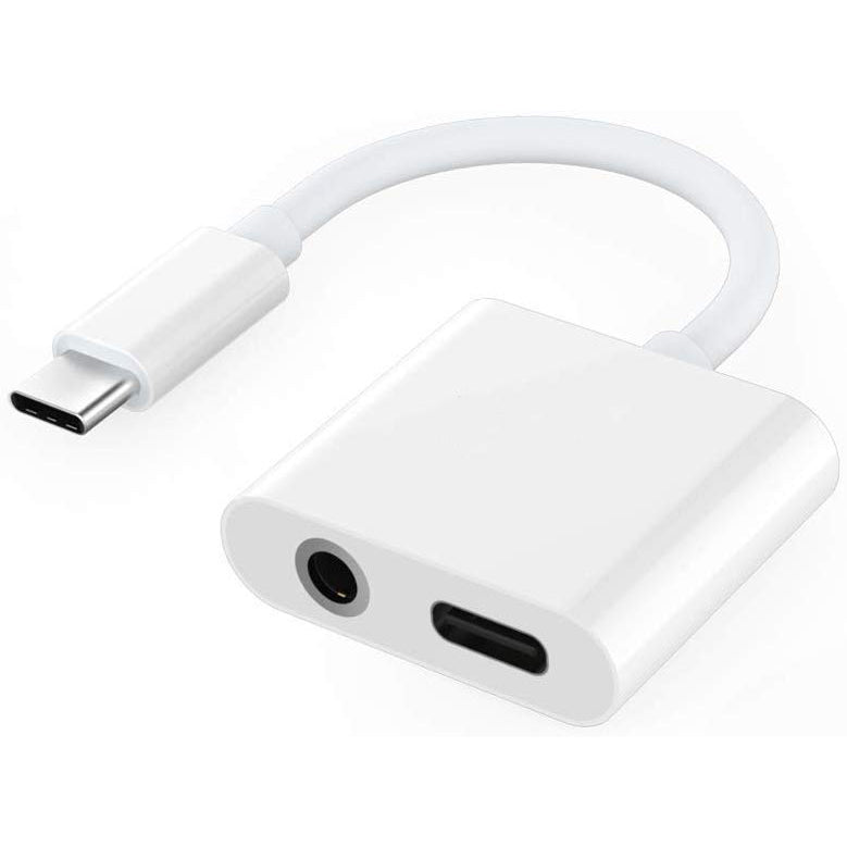 USB-C Headphone Adapter Earphone 3.5mm Jack Type-C Charger Port Splitter Mic Support  - BFG27 1362-1