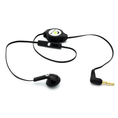 Retractable Mono Earphone Headphone 3.5mm w Mic Headset Handsfree Earbud  - BFJ80 384-2