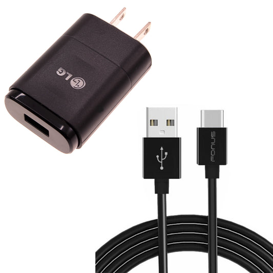 image of Home Wall USB Charger with 6ft Long Type-C Cable 2032-1