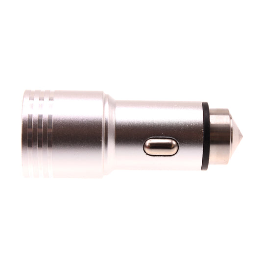 image of Car Charger 3.1A 2-Port USB Power Adapter Stainless Steel  - BFF76 838-1