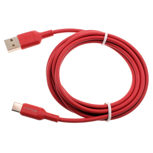 6ft USB-C Cable Red Charger Cord Power Wire Type-C  - BFC15 1423-1