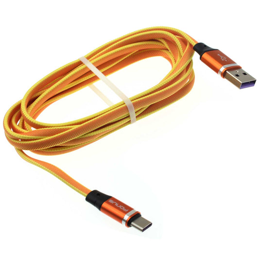 6ft USB Cable Orange Type-C Charger Cord Power Wire  - BFL99 1380-1