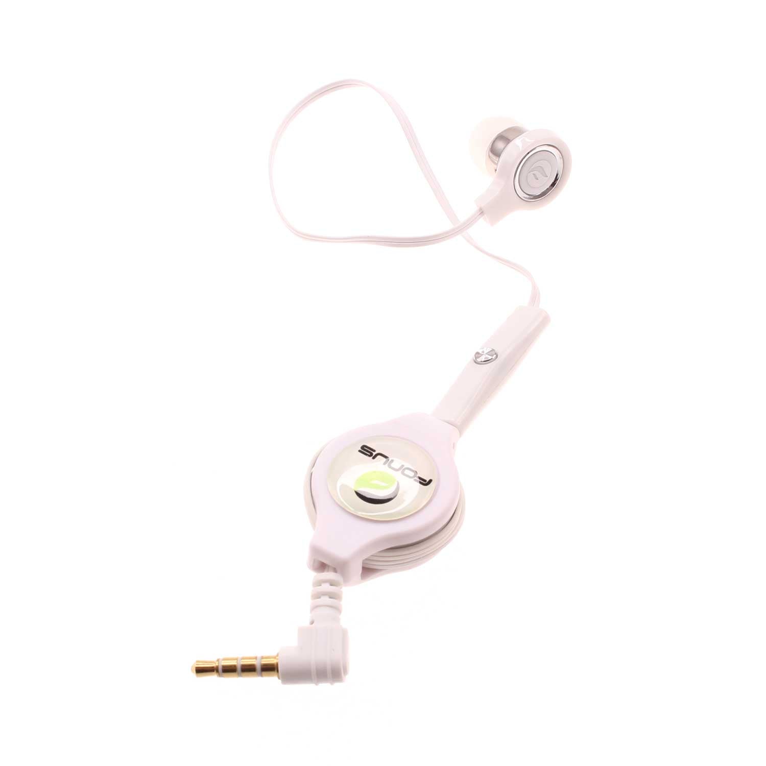 Retractable Mono Earphone Headphone 3.5mm w Mic Headset Handsfree Earbud  - BFM83 418-1