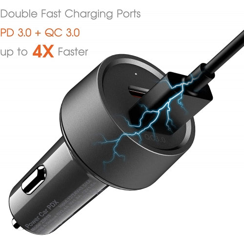 Quick Car Charger 36W 2-Port USB Cable Type-C PD  Power Adapter  - BFE16 1469-3