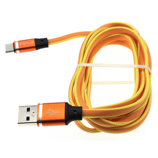 6ft USB Cable Orange Type-C Charger Cord Power Wire  - BFL99 1380-1