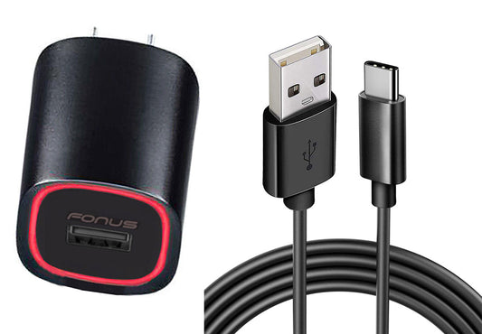 image of Home Charger Fast 18W USB Cable 6ft TYpe-C Power Adapter  - BFM94 977-1