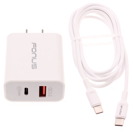 image of 36W PD Home Charger Fast Type-C 6ft Long Cable USB-C Power Cord QC3.0 Adapter  - BFE41 1499-1