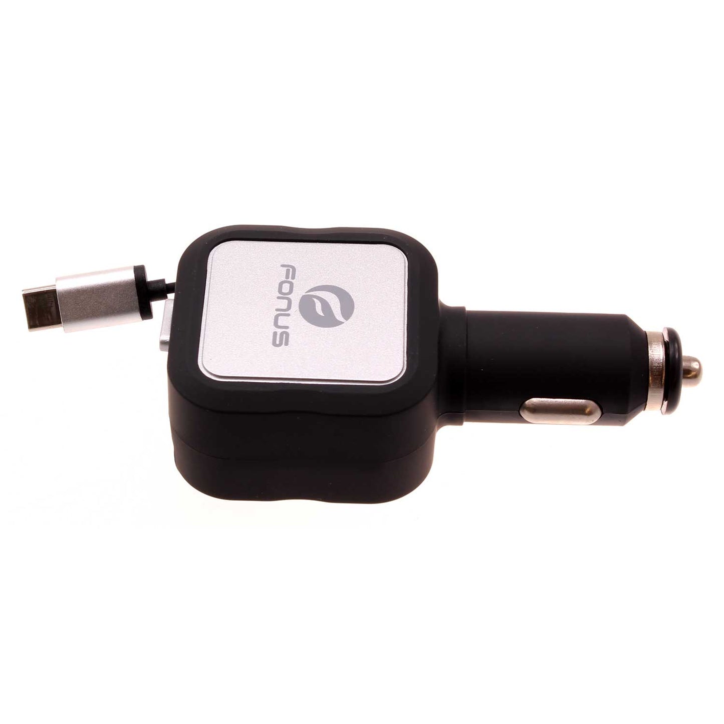 Car Charger Retractable 4.8Amp Type-C 2-Port USB Fast Charge  - BFM43 1064-1