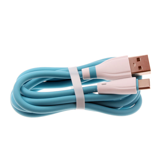 image of 4ft USB-C Cable Blue Charger Cord Power Wire Type-C  - BFE13 1468-1