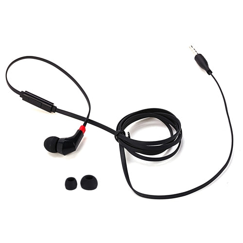 Mono Headset Earphone w Mic Wired Earbud 3.5mm Single Headphone Hands-free  - BFF47 440-2