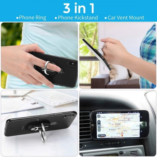 Finger Ring Holder Stand Car Air Vent Mount 3-in-1 Kickstand Swivel  - BFE51 1507-7