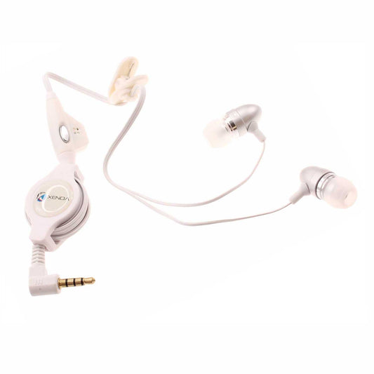 image of Retractable Earphones Wired Headphones Handsfree Mic Headset 3.5mm  - BFB74 358-1