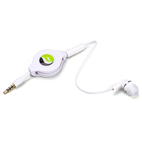 image of Retractable Mono Earphone Headphone 3.5mm w Mic Headset Handsfree Earbud  - BFS09 437-1