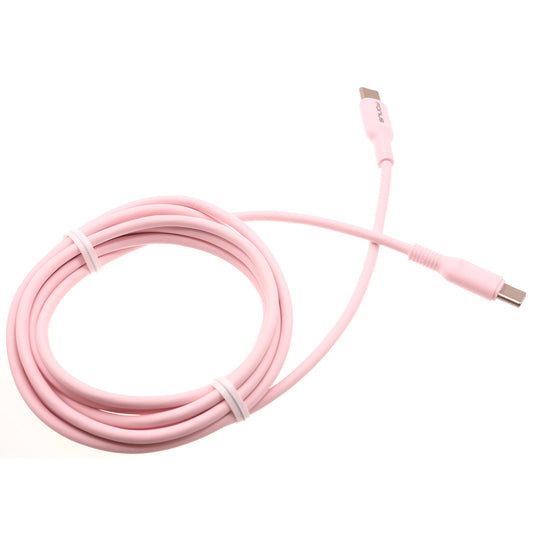 image of Pink 6ft Long Cable USB-C to Type-C PD Fast Charger Cord Power Wire  - BFB43 1419-1