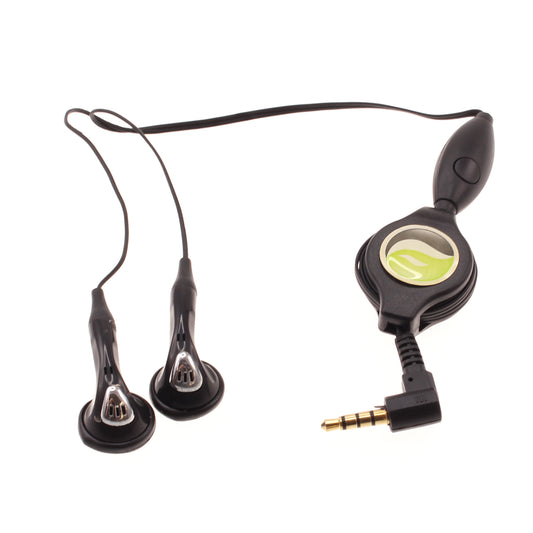 image of Retractable Earphones Headphones Hands-free Headset 3.5mm w Mic Earbuds  - BFB92 346-1