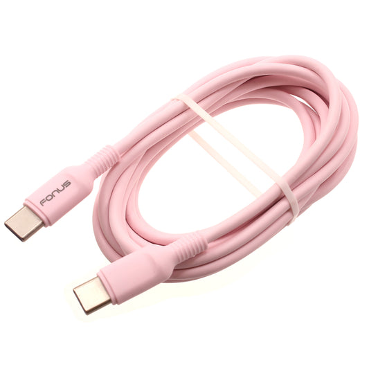 image of Pink 6ft Long Cable USB-C to Type-C PD Fast Charger Cord Power Wire  - BFB43 1419-1