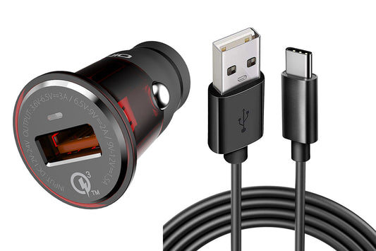 image of 18W Fast Car Charger 6ft USB-C Cable Long Power Wire TYPE-C Cord Power Adapter Quick Charge  - BFY23 1747-1