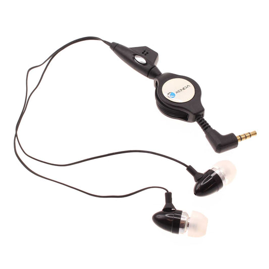 image of Retractable Earphones Wired Headphones Handsfree Mic Headset 3.5mm  - BFC63 357-1