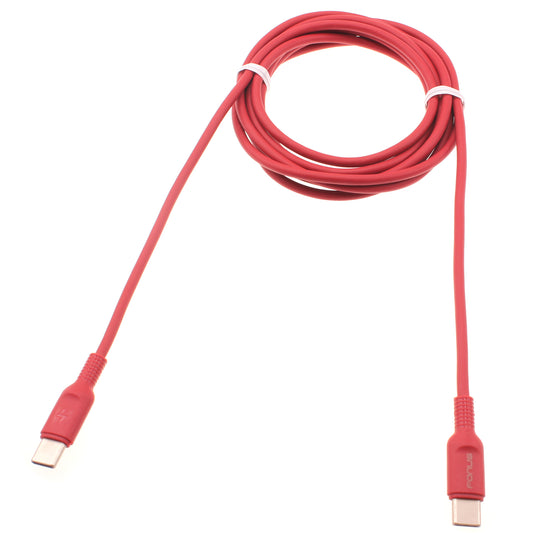 Red 6ft Long Cable USB-C to Type-C PD Fast Charger Cord Power Wire  - BFD18 1422-1