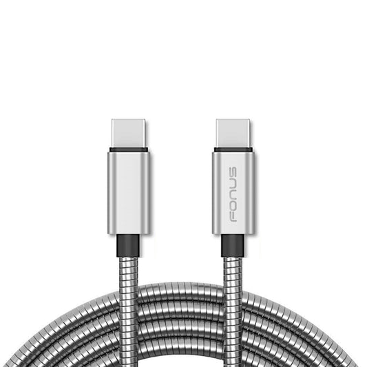 image of 3ft Metal PD Cable Type-C to USB-C Charger Cord Power Wire Sync  - BFE33 1475-1