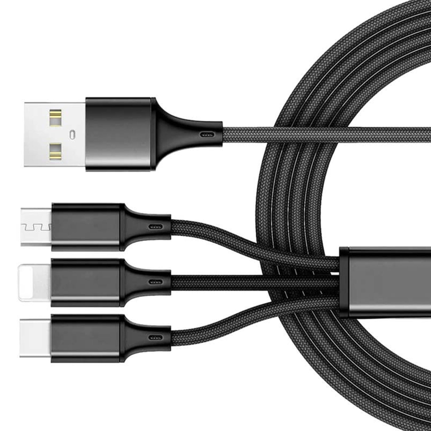  3-in-1 USB Cable (Type-C, 8-Pin, Micro-USB) Charging Wire  Power Cord  USB-C Sync  - BFG86 1857-1