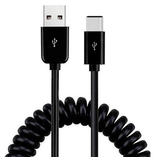 image of USB Cable Coiled Type-C Charger Cord USB-C  - BFF48 298-1