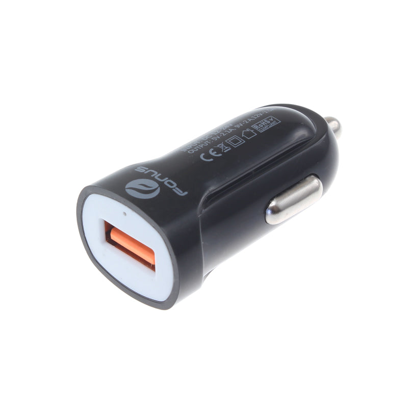  24W Fast Car Charger  Coiled USB Cable Micro-USB to USB-C Adapter Power Cord Wire  Quick Charge   - BFK78 1880-2