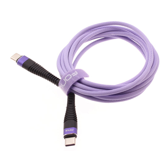 image of Purple 6ft PD Cable Type-C to USB-C Long Charger Cord Power Wire Sync  - BFA94 1547-1