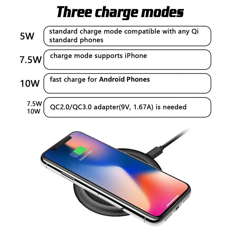 Wireless Charger Fast 7.5W and 10W Charging Pad Slim  - BFN94 1078-2