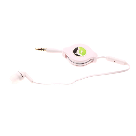 image of Retractable Mono Earphone Headphone 3.5mm w Mic Headset Handsfree Earbud  - BFS09 437-1