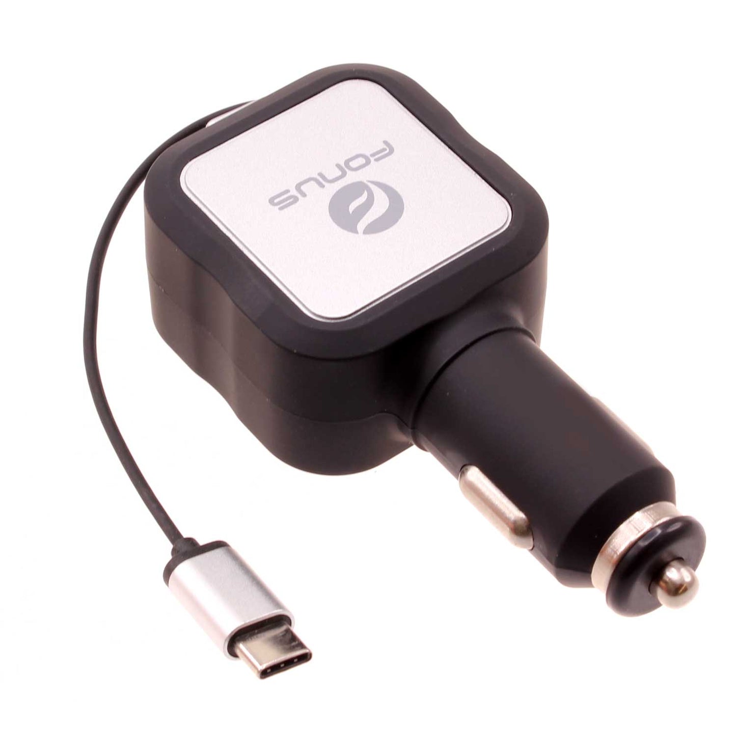 Car Charger Retractable 4.8Amp Type-C 2-Port USB Fast Charge  - BFM43 1064-1