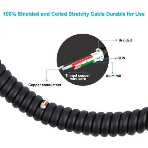 Coiled Cable USB-C to TYPE-C Fast Charger Cord Power  - BFD26 1421-5