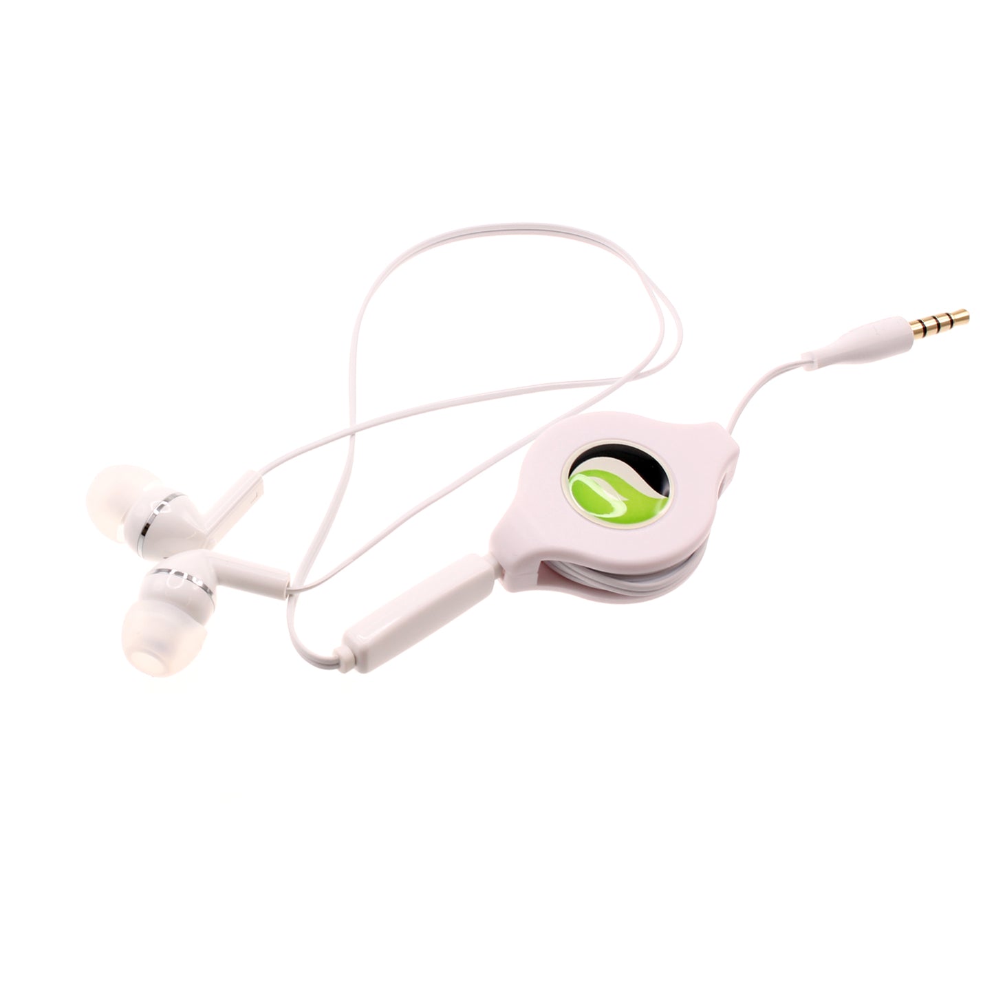 Retractable Earphones Headphones Hands-free Headset 3.5mm w Mic Earbuds  - BFS38 438-1