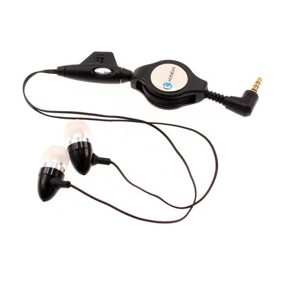 Retractable Earphones Wired Headphones Handsfree Mic Headset 3.5mm  - BFC63 357-1