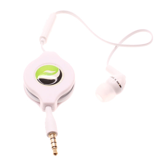 image of Retractable Mono Earphone Headphone 3.5mm w Mic Headset Handsfree Earbud  - BFS09 437-1