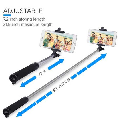 Wired Selfie Stick Monopod Remote Shutter Built-in Self-Portrait Extendable  - BFXB41 485-5