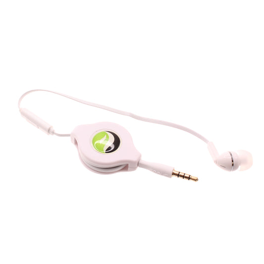 image of Retractable Mono Earphone Headphone 3.5mm w Mic Headset Handsfree Earbud  - BFS09 437-1