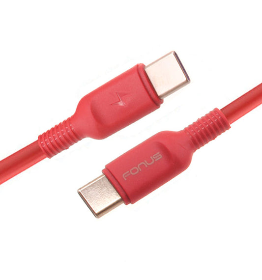 image of Red 6ft Long Cable USB-C to Type-C PD Fast Charger Cord Power Wire  - BFD18 1422-1