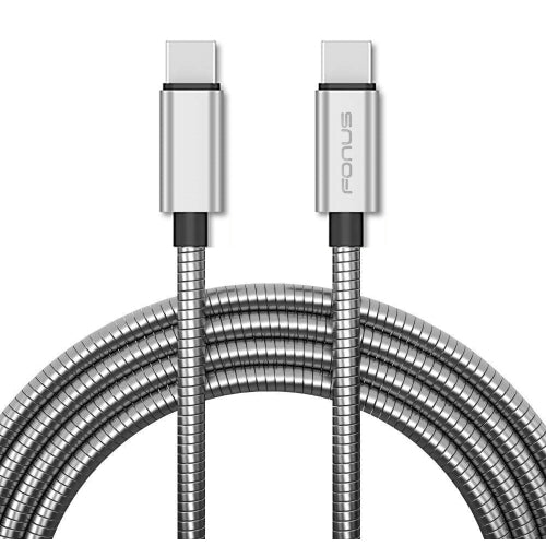 image of 3ft Metal PD Cable Type-C to USB-C Charger Cord Power Wire Sync  - BFE33 1475-1